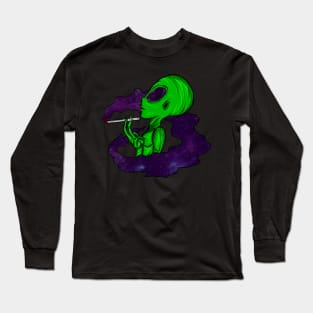 smoking alien Long Sleeve T-Shirt